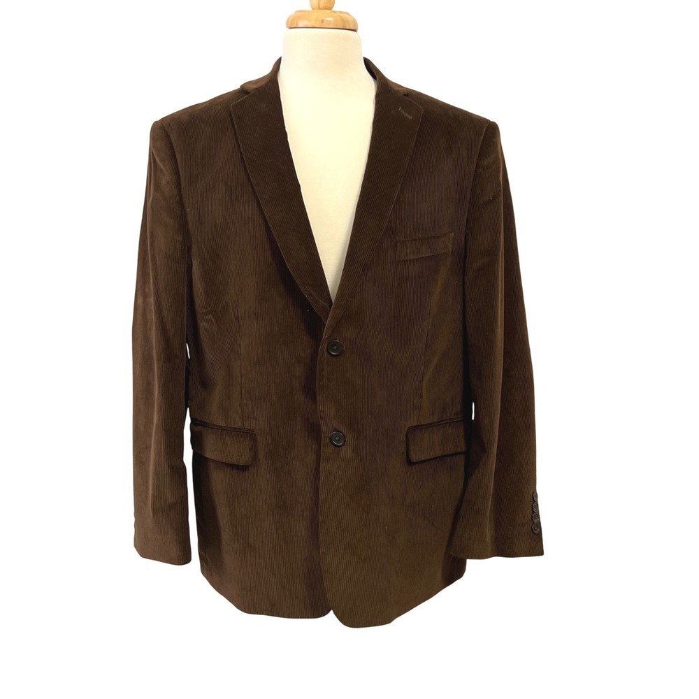 Circola Moda Blazer Mens 48 Brown Corduroy Sport Coat Jacket Italy Classic